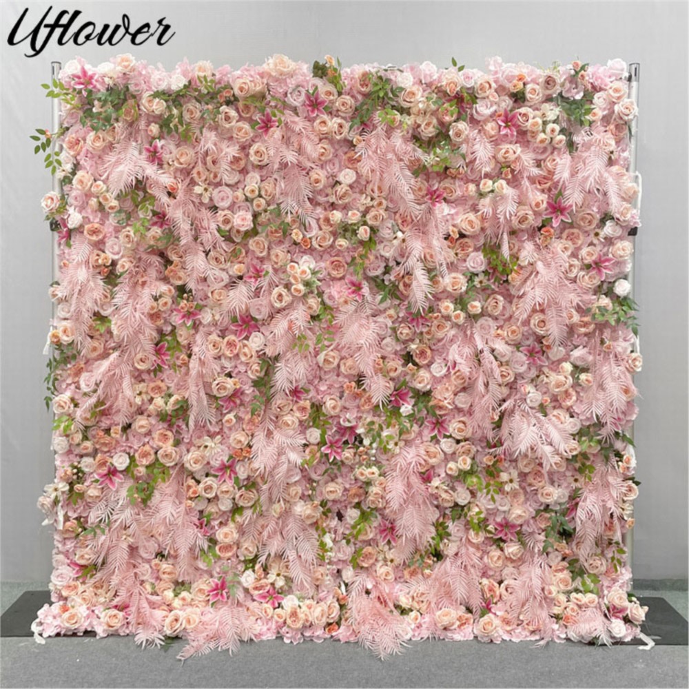 Flower Wall Panel - Uflower 5D Rose Rose tissu fleur