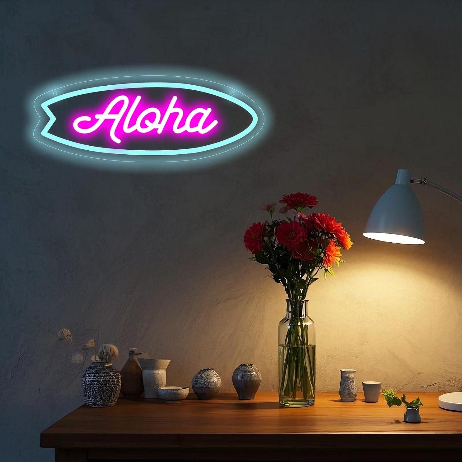 Enseigne néon Aloha Surfboard, - Neon Sign Party avis et prix